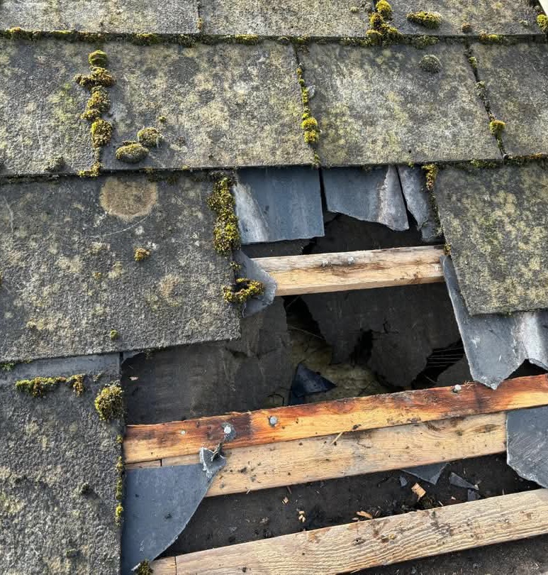 storm damaged roof repair Huntingdon